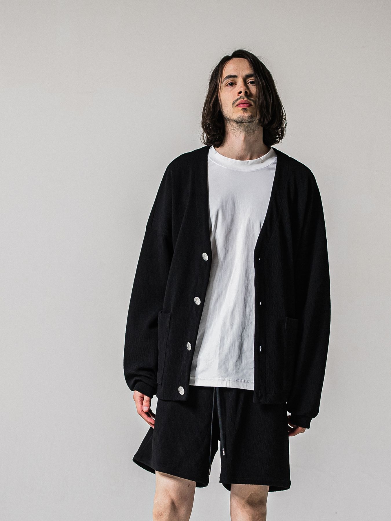 【予約品 11月16日(日) 締切】BLISTER KNIT C/D / ブリスターニットカーディガン  / ブラック