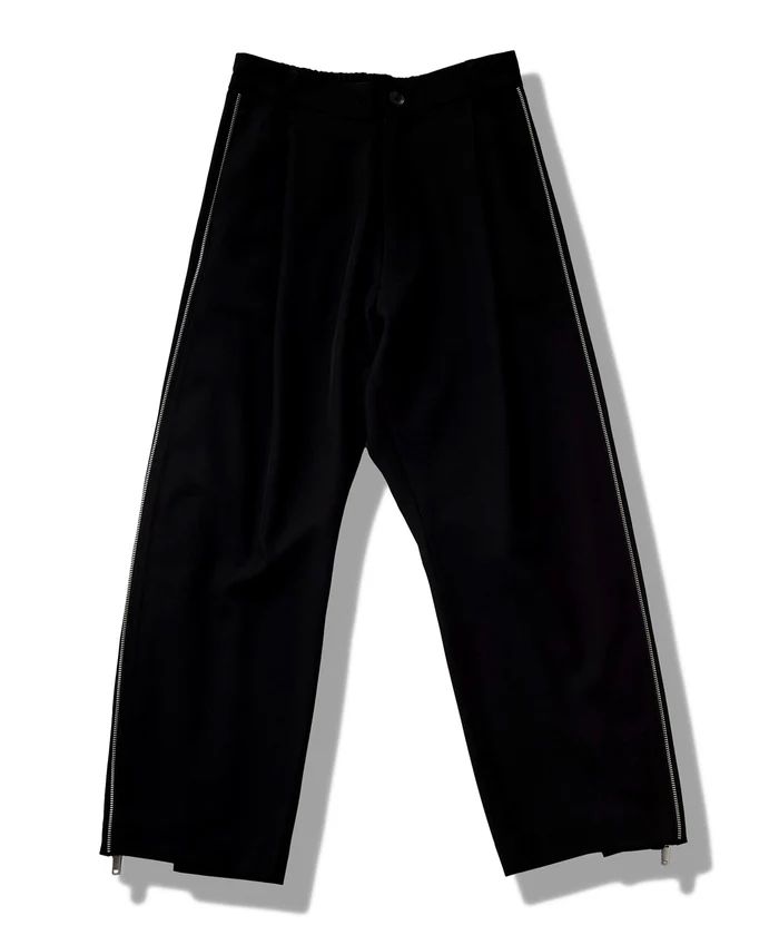 サイドZIPイージーワイドトラウザーズ/ ブラック【NOID.】