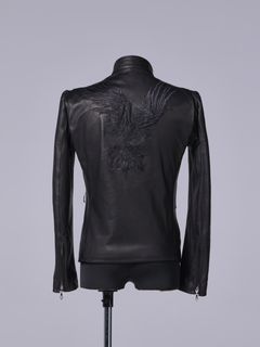 《予約品11月4日 》 SHISHU-SingleRiders / ライダースジャケット / 刺繍入りブラック
