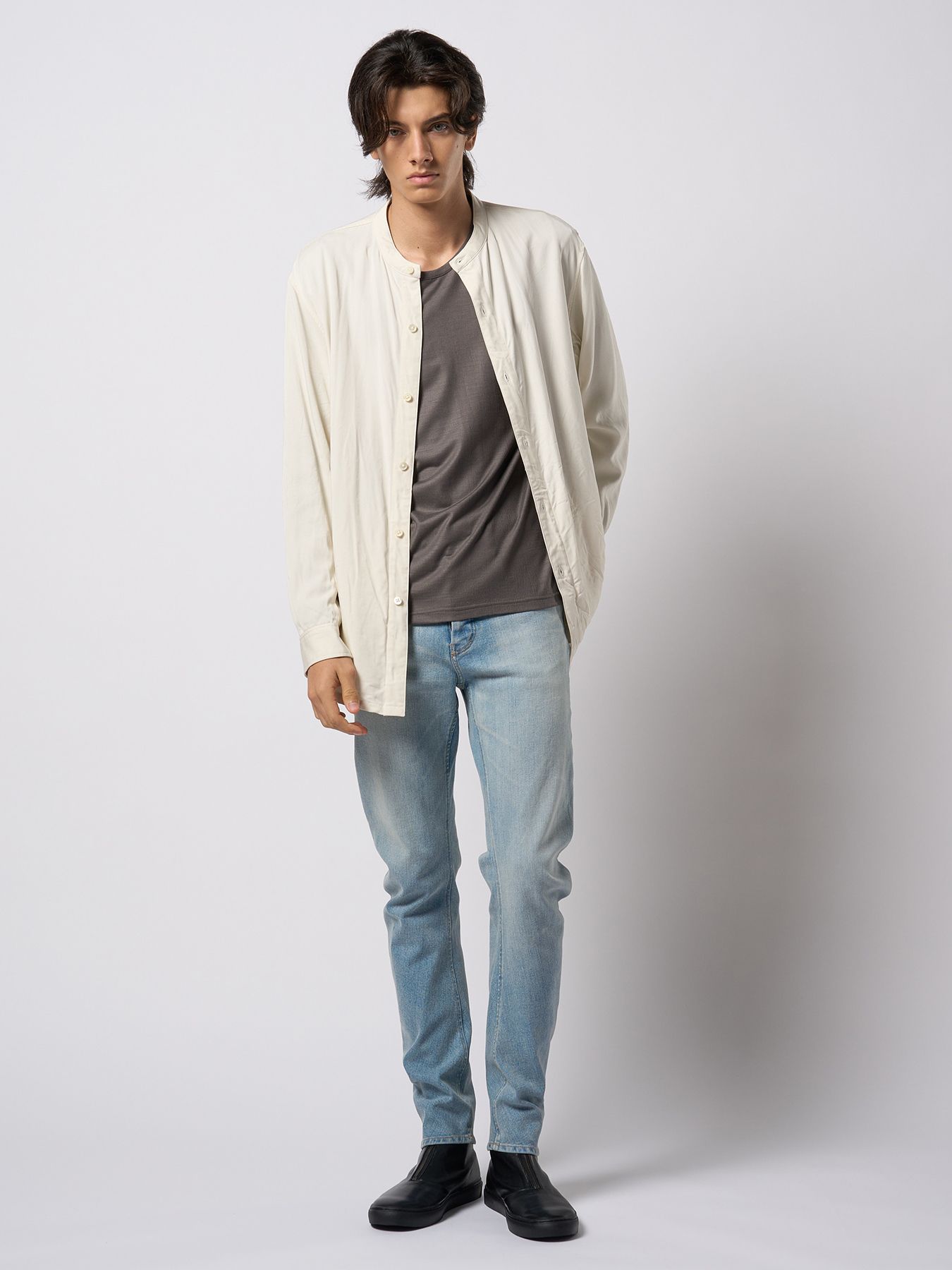 【予約品 9月23日(火) 締切】ex.comfy wool L/S / エクスコンフィーウール ロングスリーブ / スチールグレー