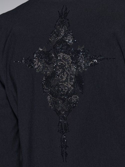 《予約品》 LongJacket / 背中スワロフスキー装飾ロングジャケット / ブラック 【kiryuyrik】 9月以降入荷予定