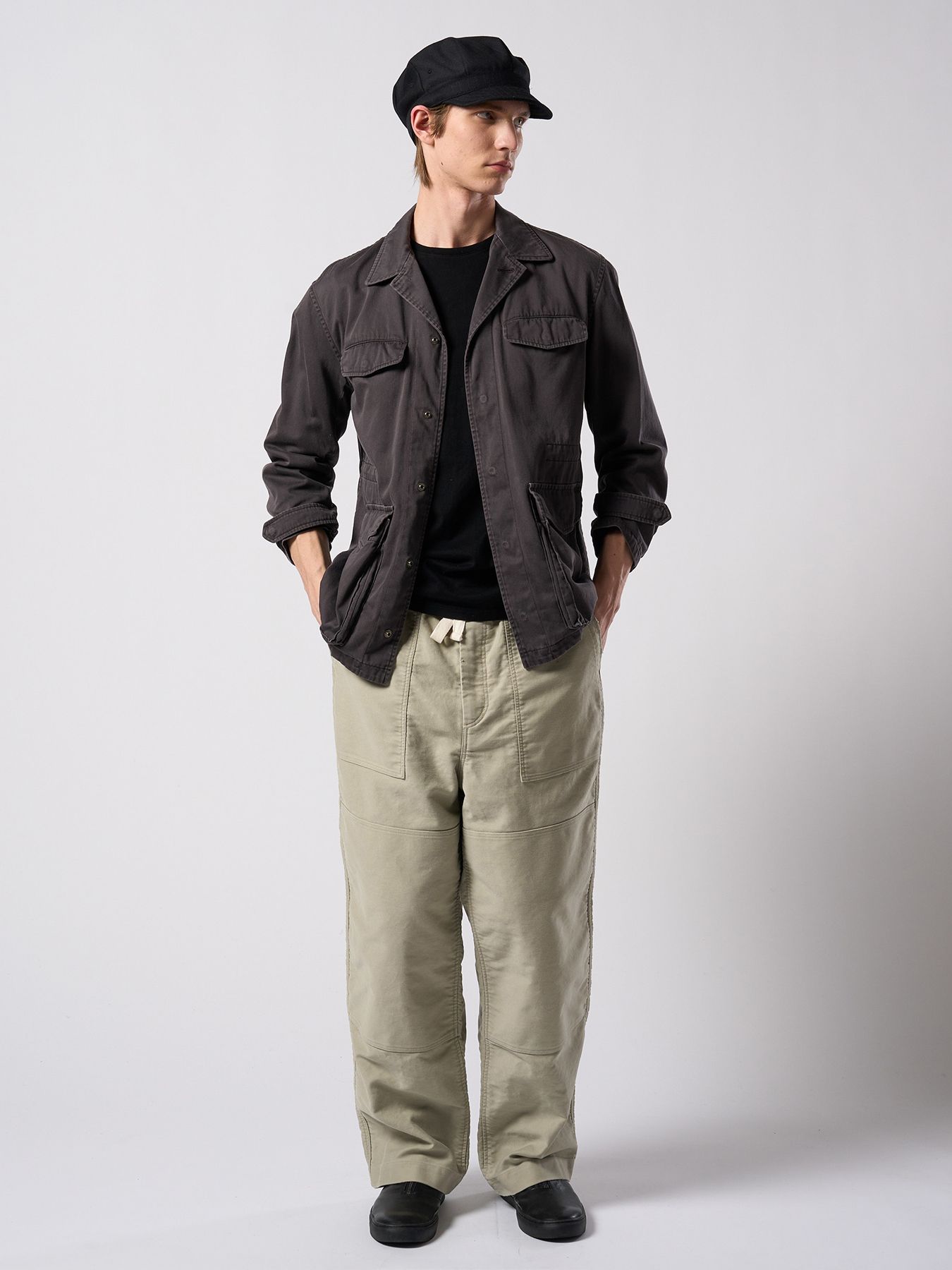 【予約品 4月19日(日) 18時締切】slim basic crew-neck L/S / スリムベーシック クルーネック ショートスリーブ / ディープブラック