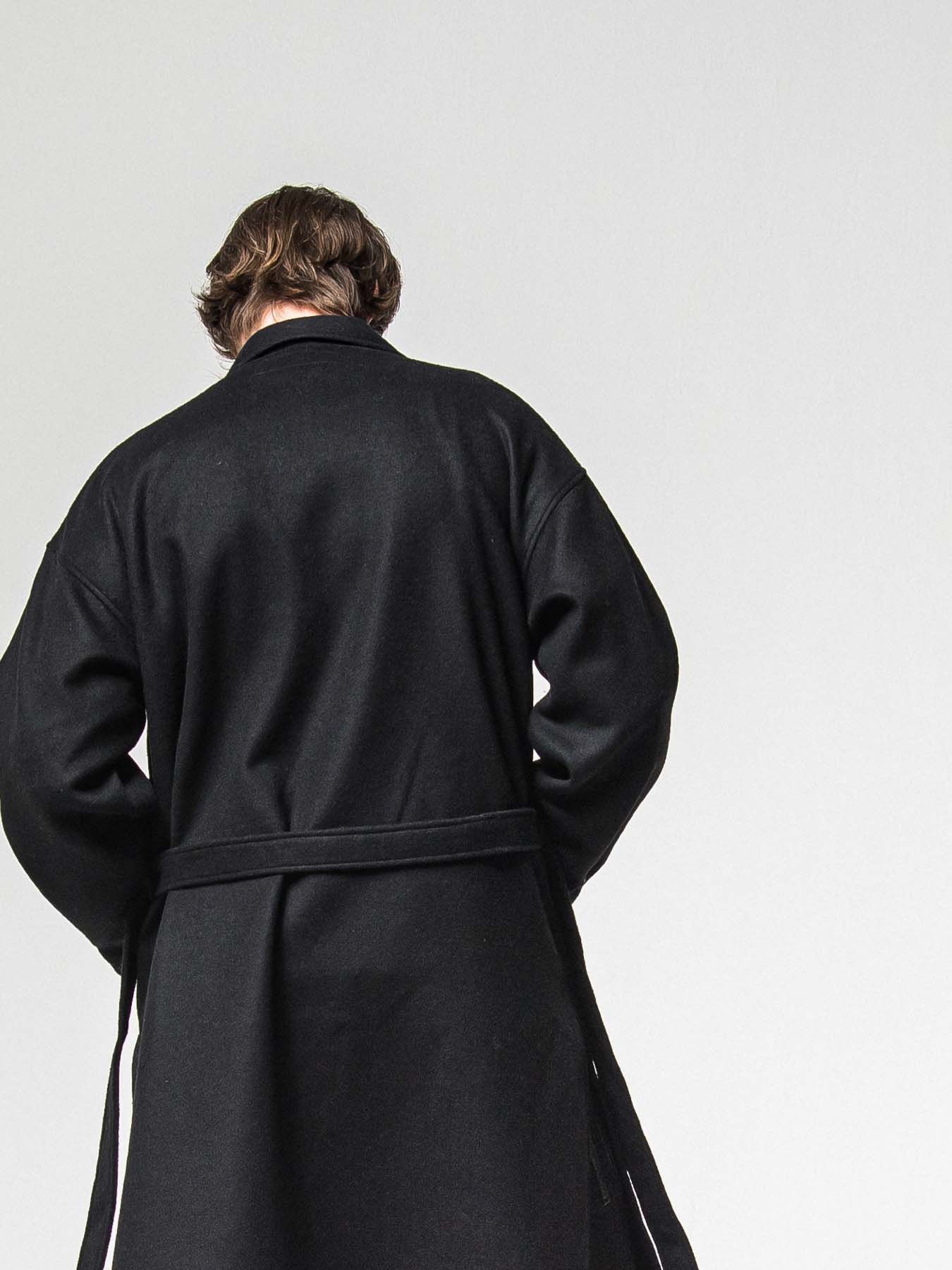 【予約品 】GOWN OVER COAT / ガウンオーバーコート / ブラック