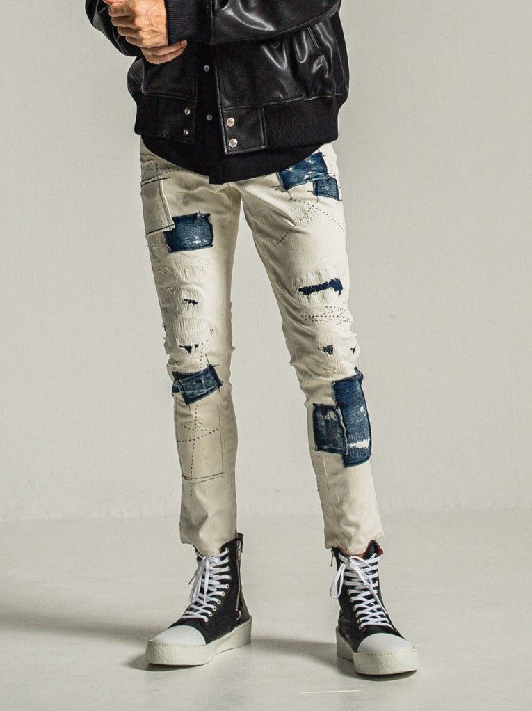 《予約9月1日18時締め》 MICK DENIM JERSEY  / ジャージデニム / ホワイトリメイク
