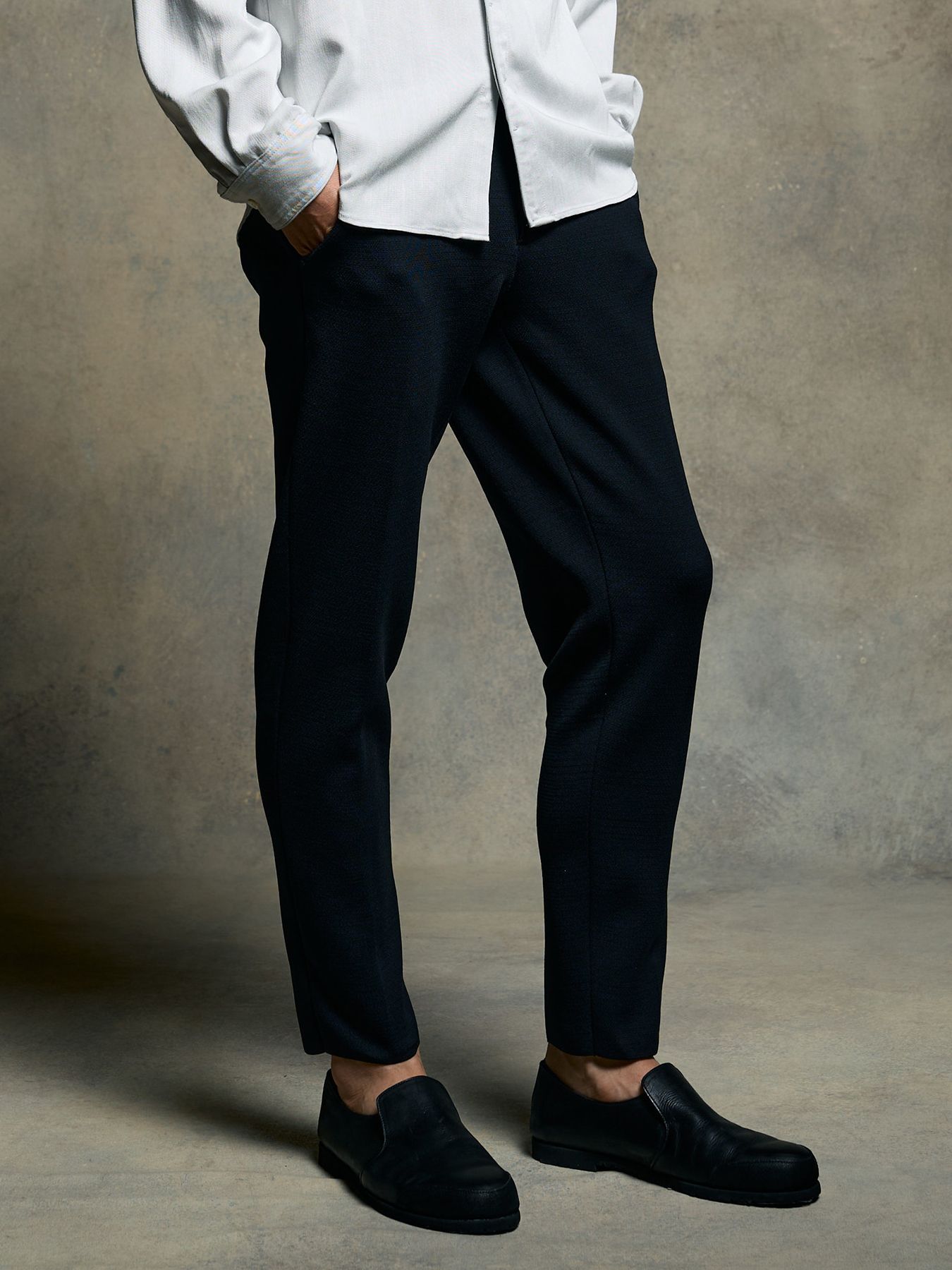 【予約品 9月23日(火) 締切】function knit easy slacks (jacquard check) / ファンクションニットイージースラックス (ジャガードチェック) / ブラックチェック