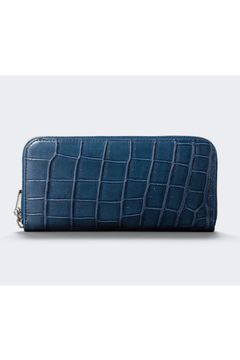 ラウンドL 長財布 Real Crocodile / Blue 【aniary】