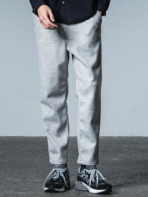 《予約品》 PAT WIDE EASY PANTS  / イージースラックス / グレー・メルトン