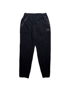 【予約品 3月9日(月) 18:00 締切】FLEECE STUDZ PT CRY / クリスタルクロスガン スタッズ フリース イージーパンツ / ブラック