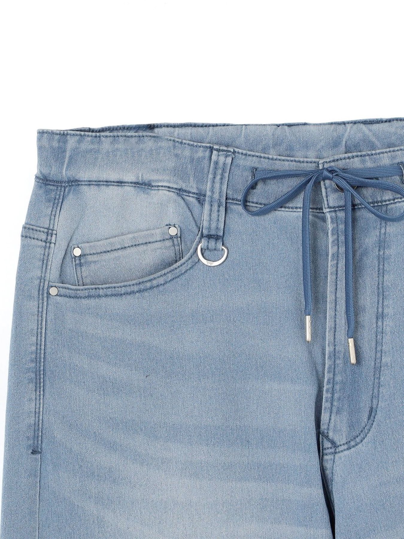 ライトオンスワイドデニムストレッチパンツ / ブルー【HIDEAWAYS NICOLE】