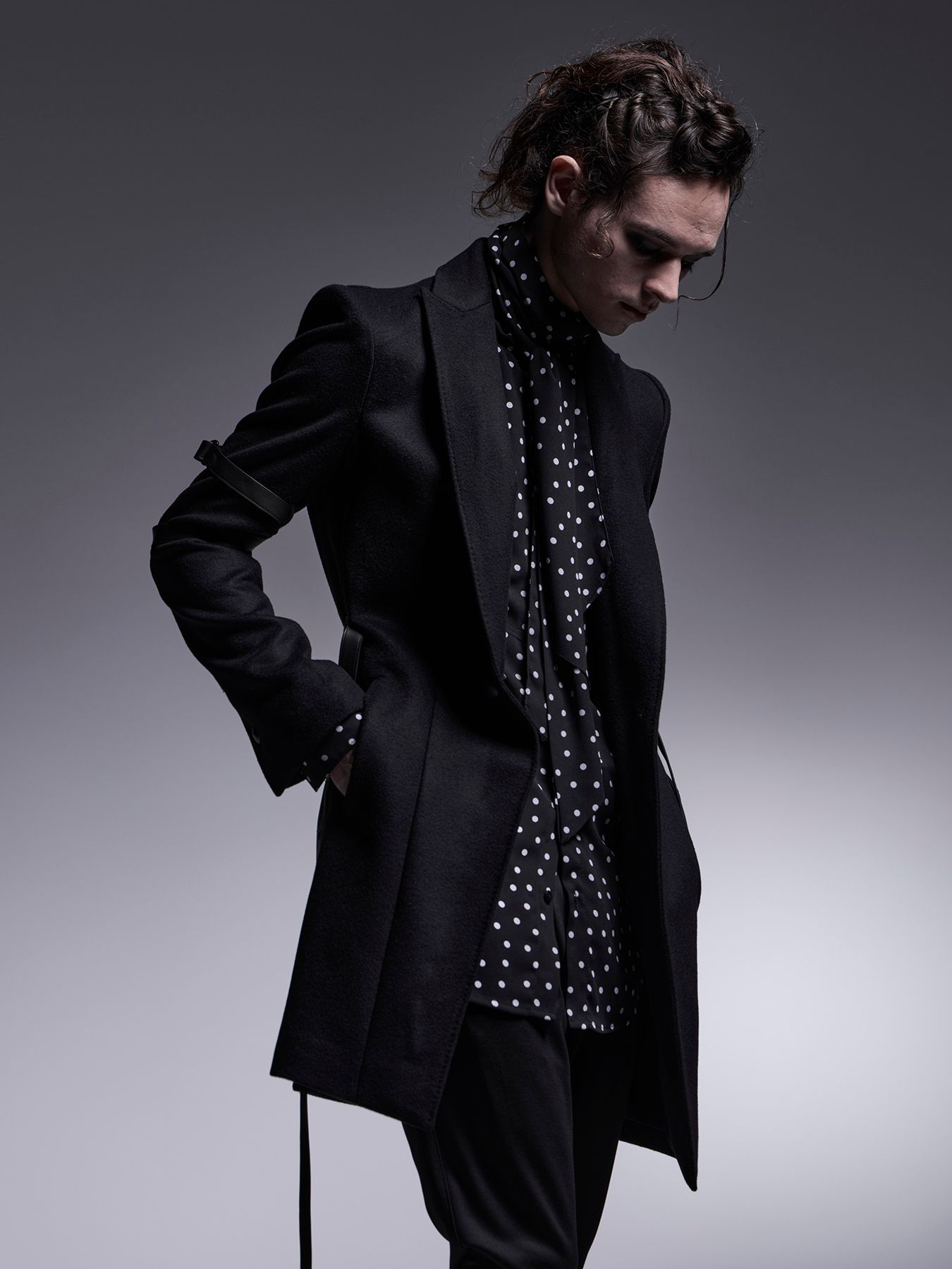 【予約品 7月13日(日) 締切】Belted Peaked Jacket / ベルテッドピークドラペルジャケット / ブラック