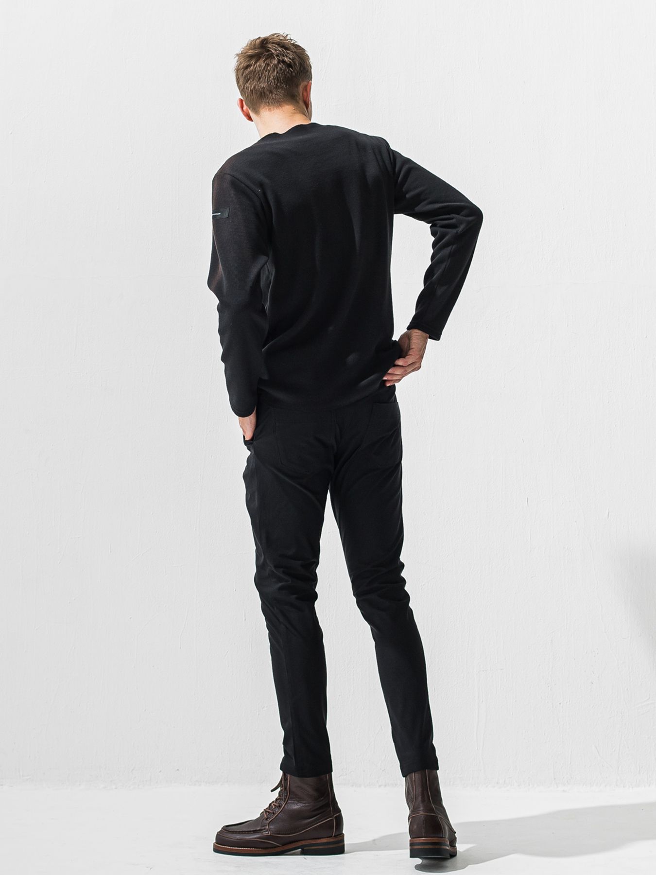 【予約品】CHRIS EASY HEAT TUCK PANTS / 裏起毛 ワンタックイージーパンツ / ブラック