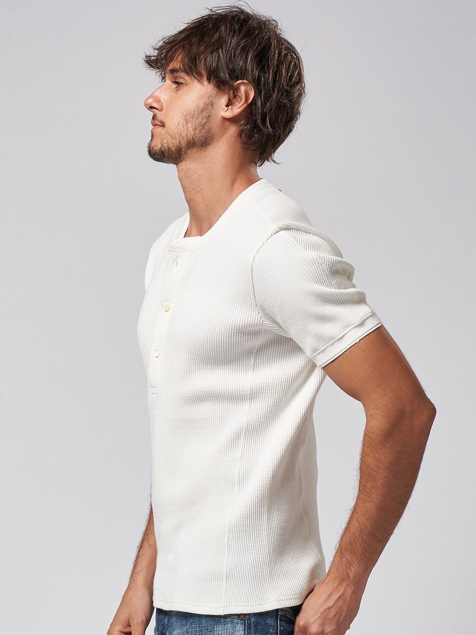 《予約品》 waffle henley / Tシャツ / ホワイト