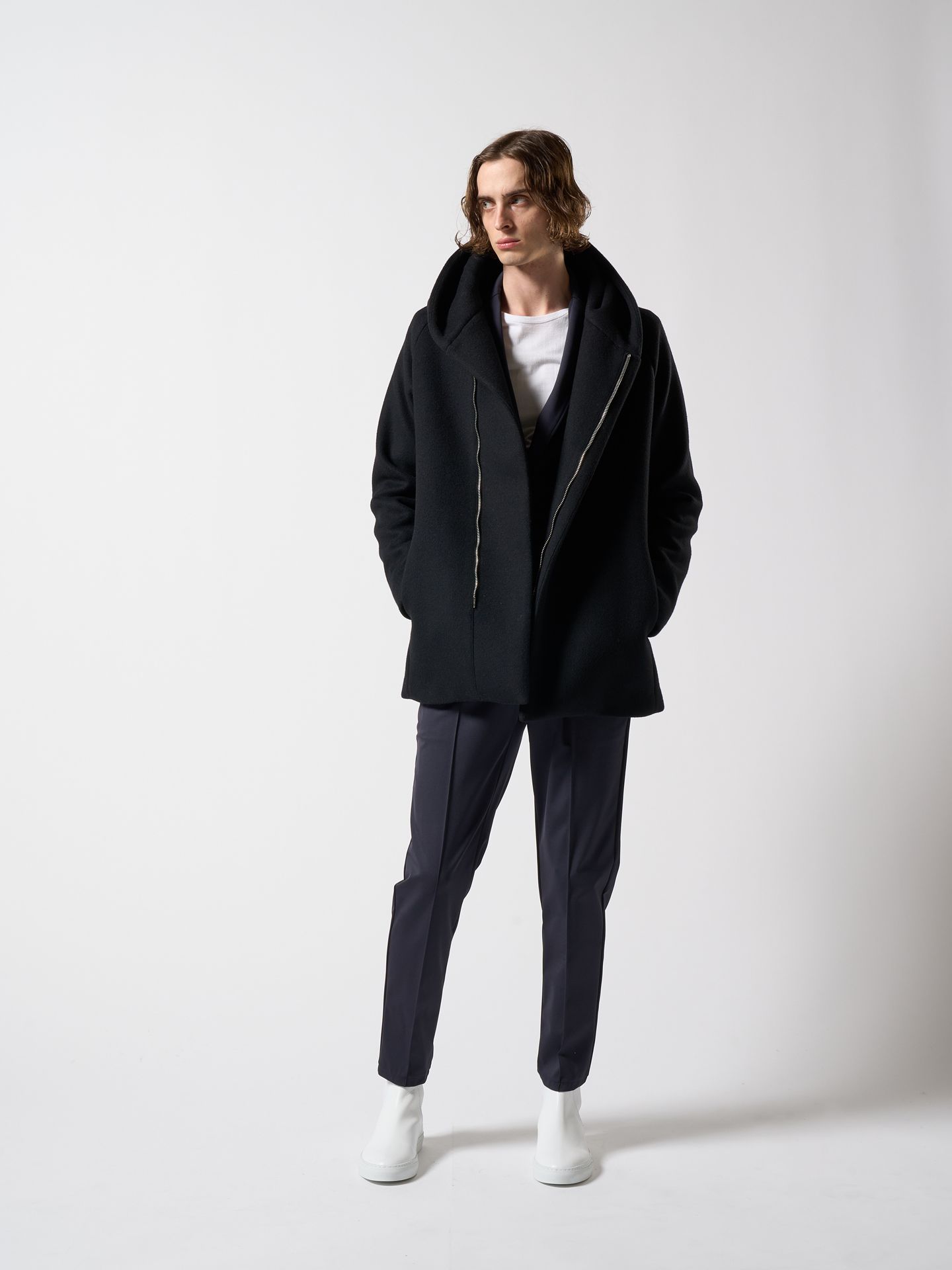 【予約品】 smart pin-tuck slacks / スラックス / ダークネイビー