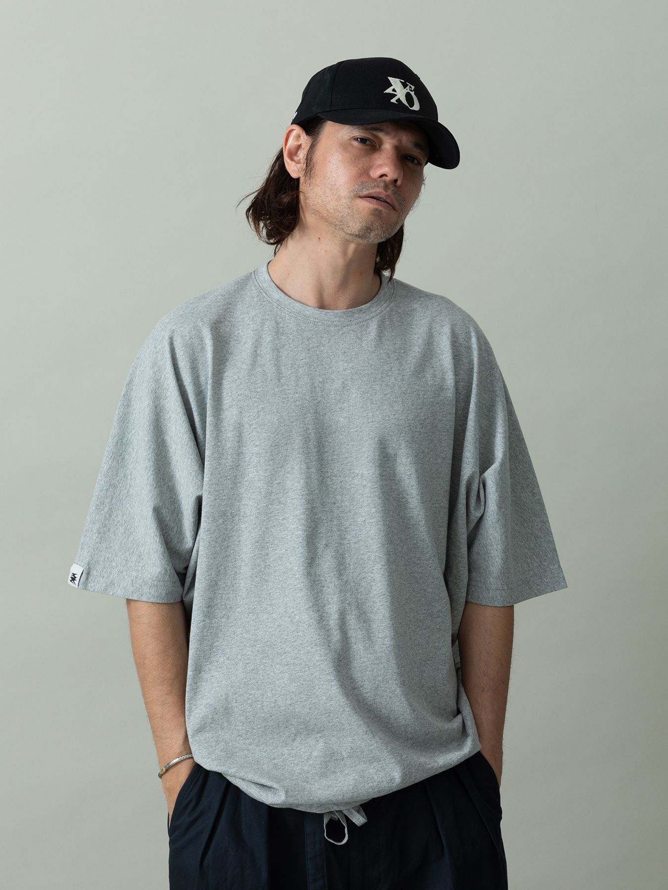 【予約品 2月1日(日) 締切】KITE TEE embroidery / 刺繍 ニットT / 杢グレー