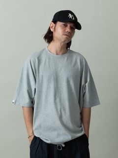 【予約品 2月1日(日) 締切】KITE TEE embroidery / 刺繍 ニットT / 杢グレー
