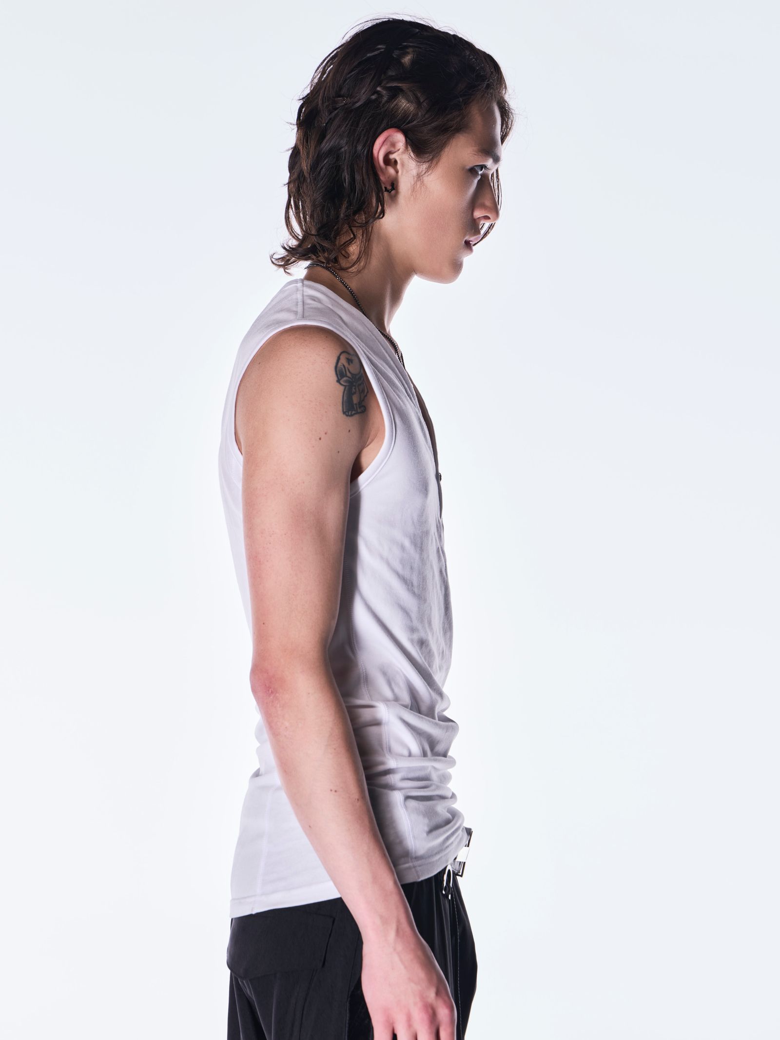 【予約品 6月29日(月) 締切】BEATENJIKU Henry Tank Top / ヘンリーネック タンクトップ / ホワイト