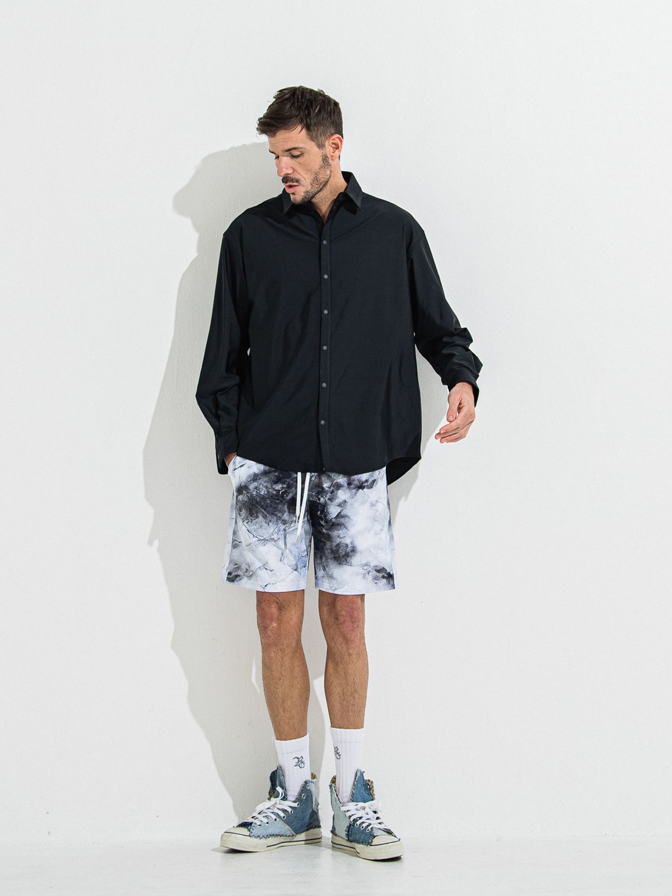 【予約品 】RASH SHORTS / ラッシュガード ショーツ / マーブルホワイト