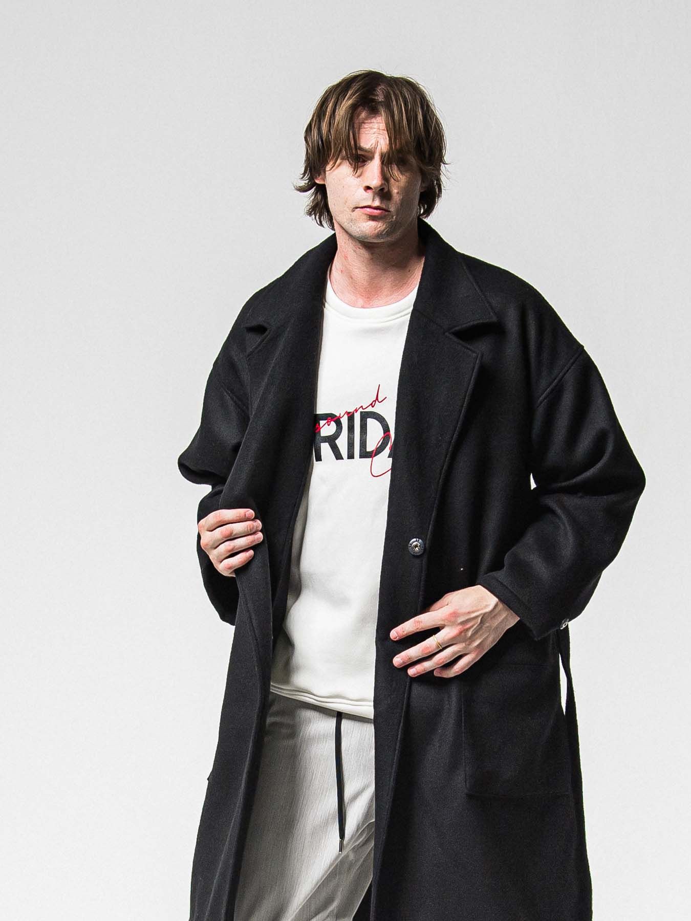 【予約品 】GOWN OVER COAT / ガウンオーバーコート / ブラック