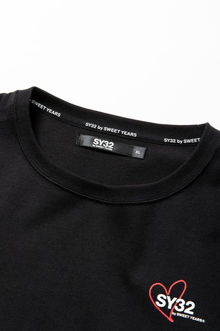 HEART MIX LOGO L/S TEE / ブラック 【SY32 by SWEET YEARS】