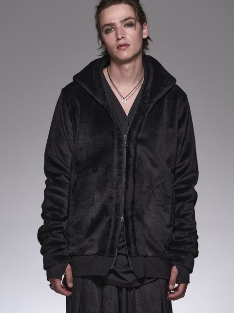 ShortFur ZippHoodie / ショートファージップパーカー / ブラック