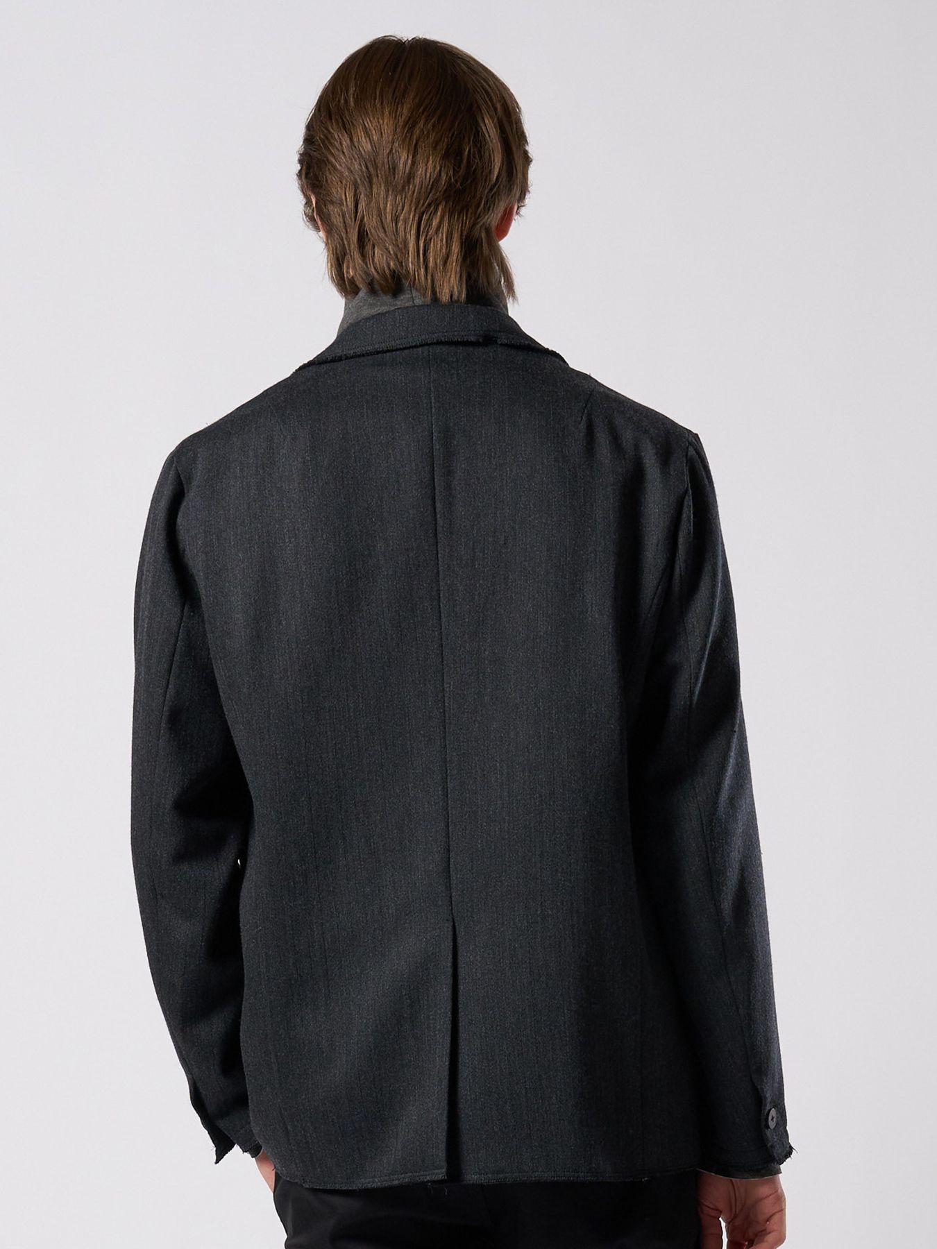 【予約品 4月19日(日) 18時締切】venetian stripe single jacket / ヴェネツィアン ストライプ シングルジャケット / チャコール