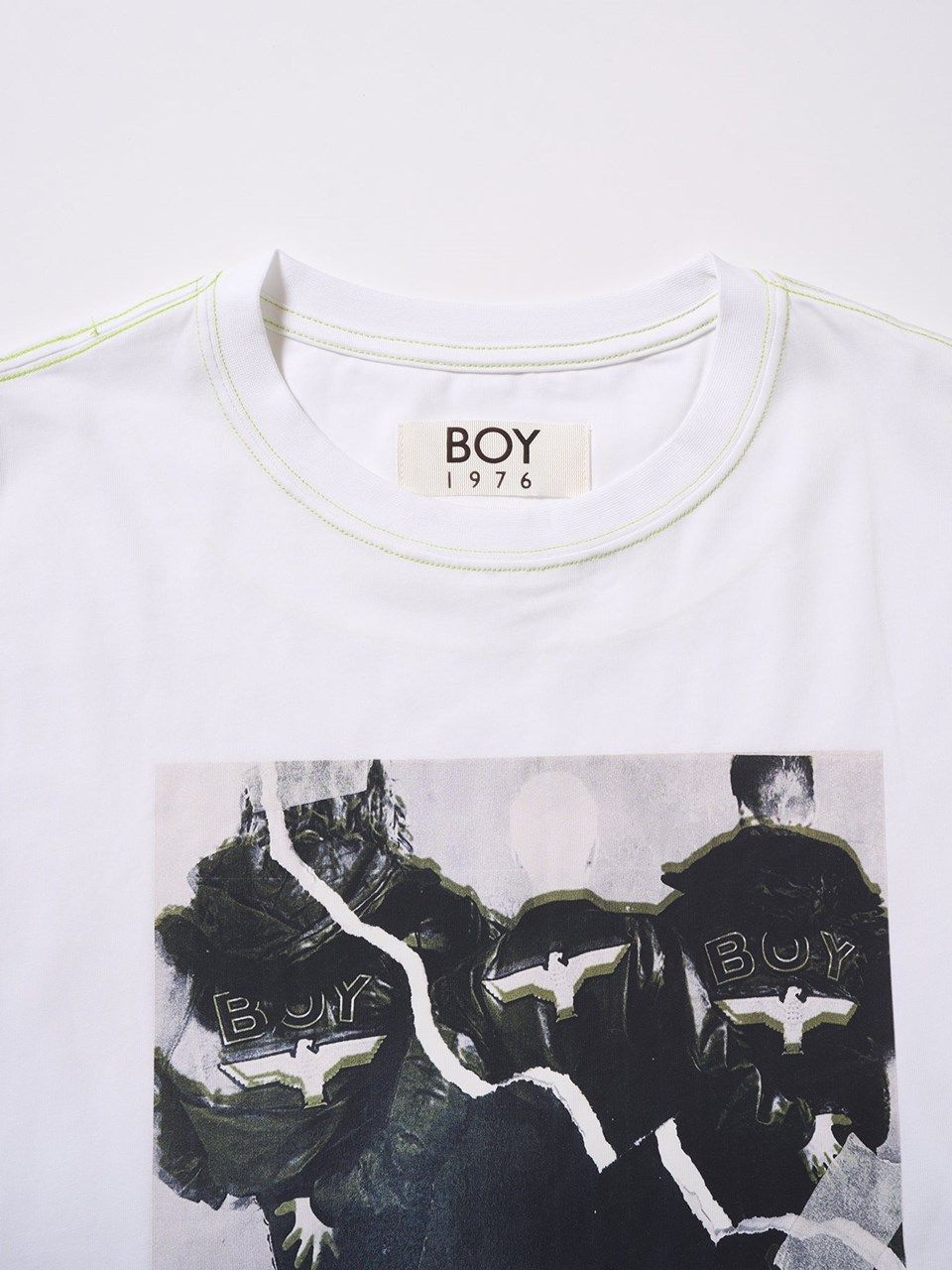 BOY Embroidery Photo Color Thread TEE / Tシャツ / ホワイト