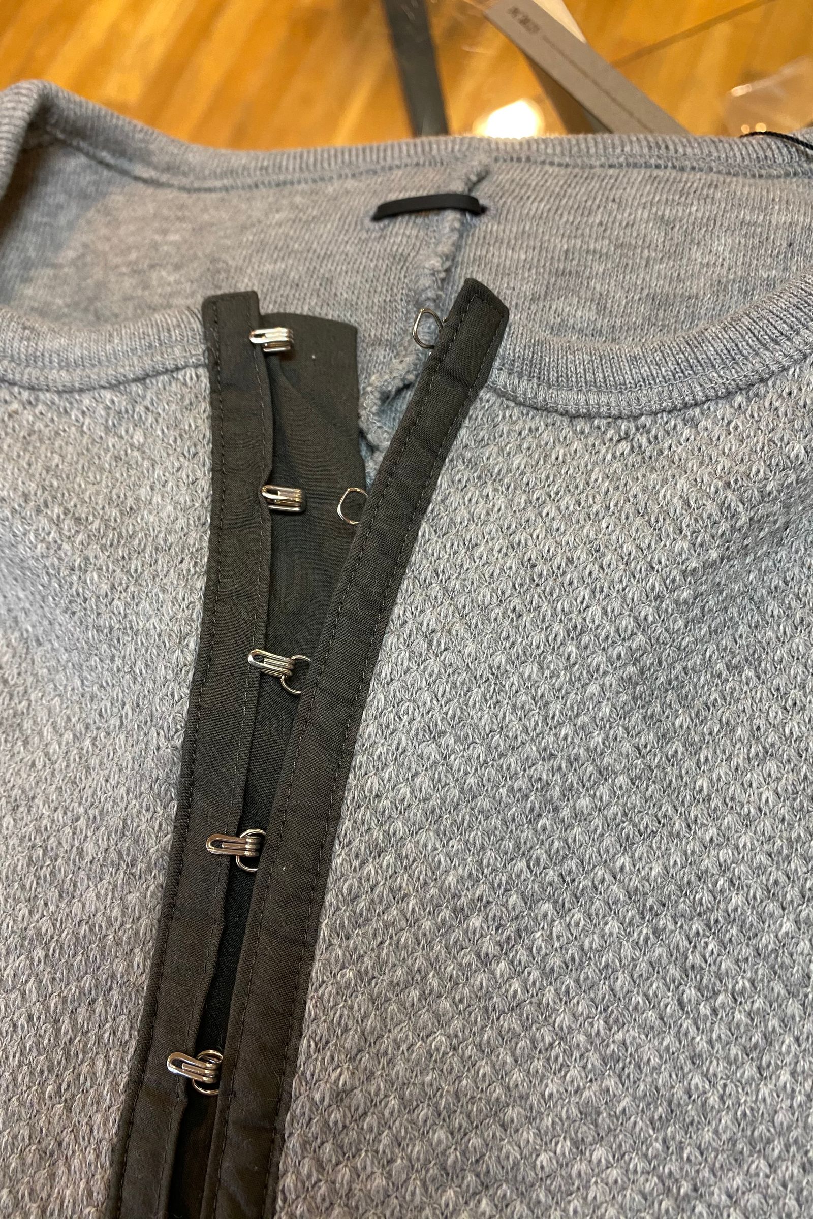 ローゲージストレッチ カノコダブル ジャージ ヘンリーネックTシャツ / GRAY 【STRUM】