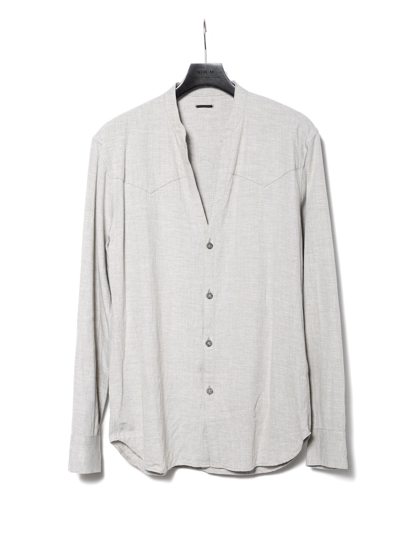 【予約品 10月12日(日) 締切】Softening Washed Rayon Cotton Linen L/S Western Shirt / レーヨン コットン リネン 柔軟ワッシャー 長袖 ウエスタンシャツ / ライトグレー