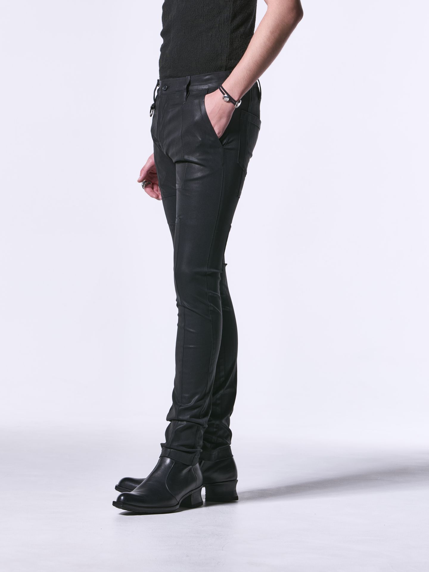 《予約品》 UNIONJACK Skinny Slacks / ユニオンジャックスキニースラックス / ブラック・コーティング