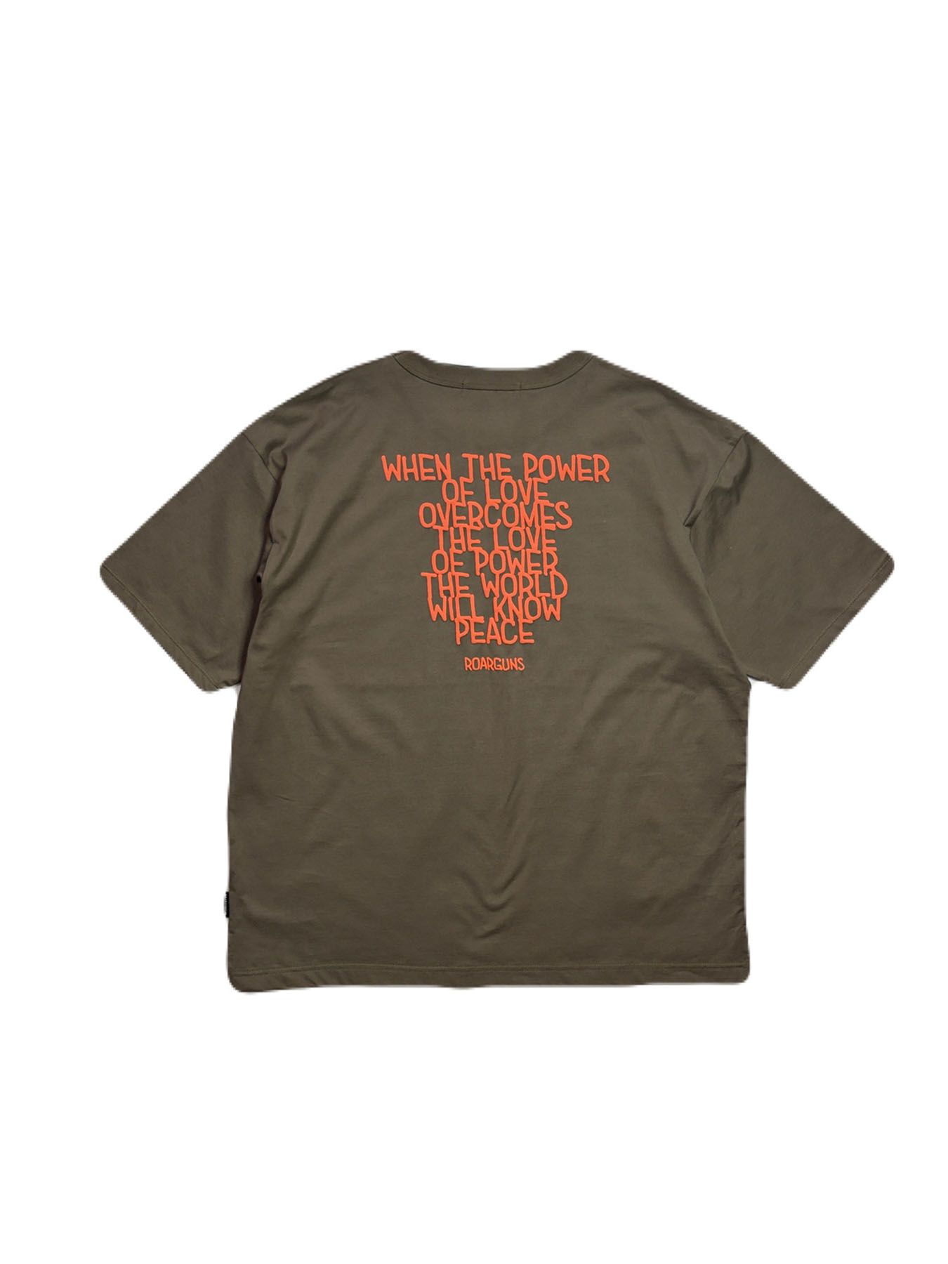 【予約品 3月9日(月) 18:00 締切】ORG/CO S/TEE MESS/SW / メッセージプリント クリスタルクロスガン オーガニックコットン Tシャツ / カーキ