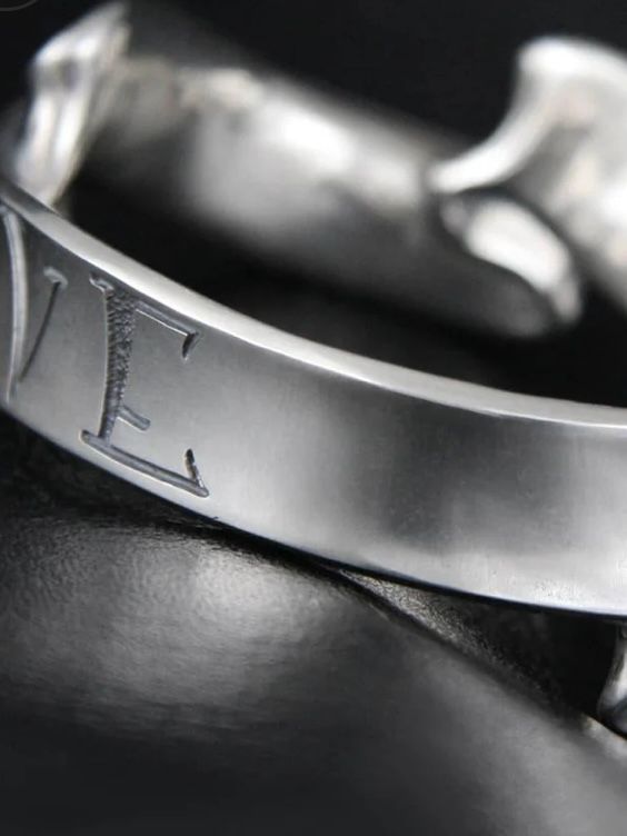 Message On Ribbon Bangle LOVE S