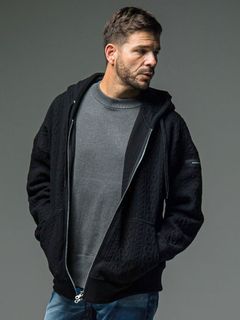ROPE  zip loose hoodie  / ジップパーカー / ブラック 【RESOUND CLOTHING】