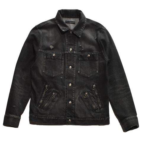 《予約品3月27日 23時55分締め》 DENIM JKT DAMAGE / ダメージデニムジャケット / ブラック  【roarguns 】8月中入荷予定