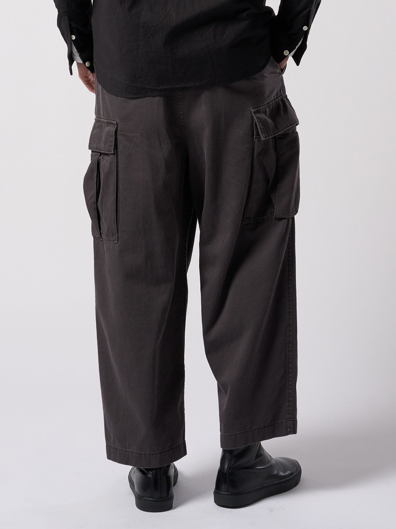 【予約品 4月19日(日) 18時締切】sulfur dyed light easy cargo / 硫化染め ライトイージーカーゴパンツ / フェードチャコール