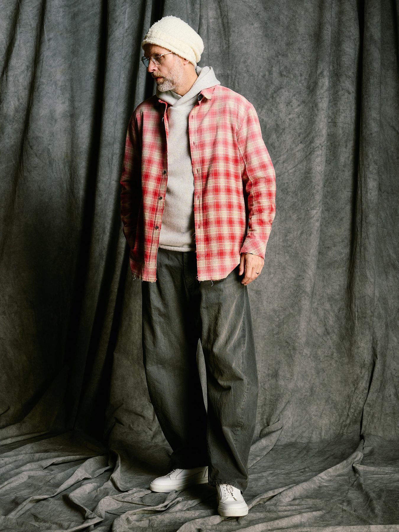 【予約品 4月19日(日) 18時締切】back pile hoodie / バックパイル フーディ / ライトグレー