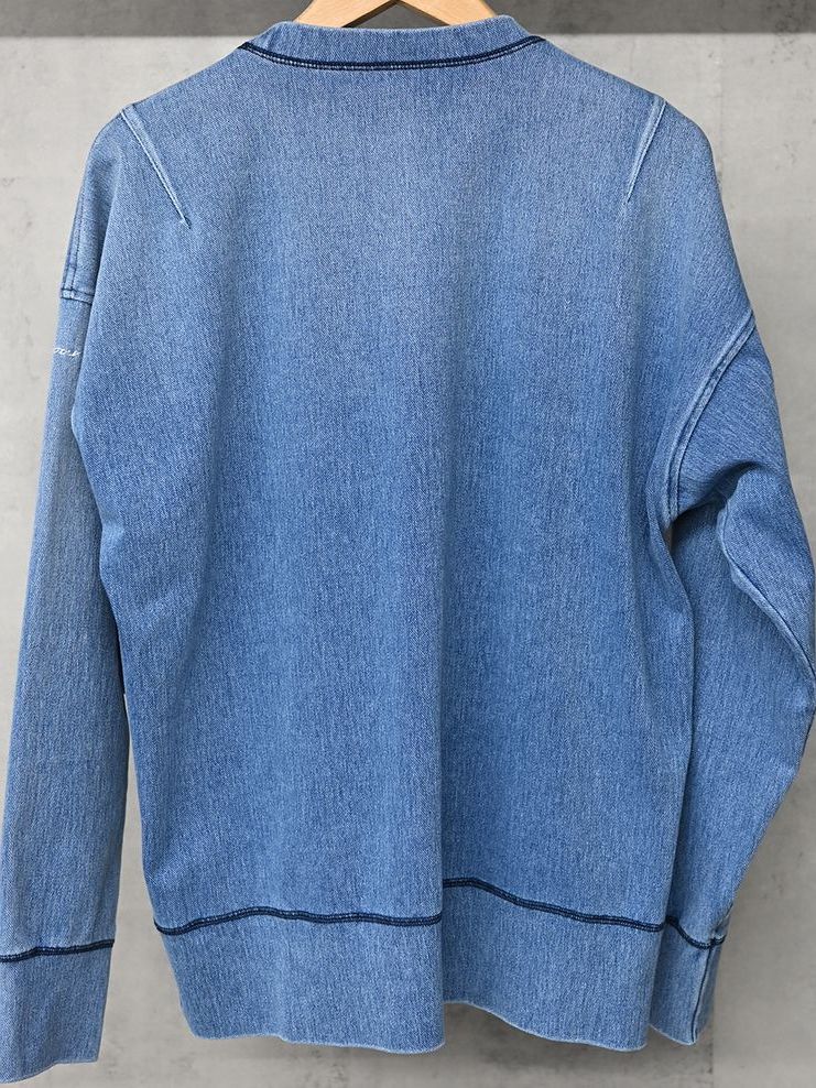 《予約11月17日19時締め》  DENIM JERSEY loose trainer / トレーナー / ライトインディゴ