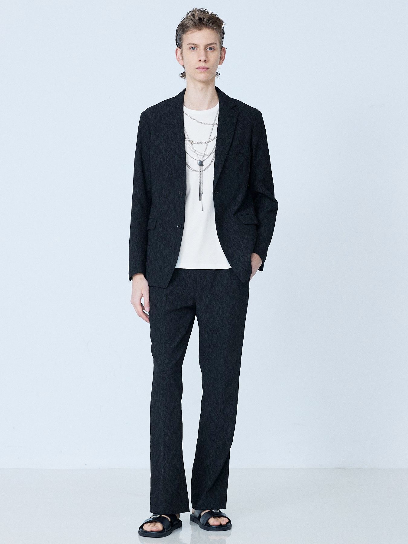 《YArKA × 5351》ネックレス プリント 半袖 Tシャツ / ホワイト【5351 POUR LES HOMMES】