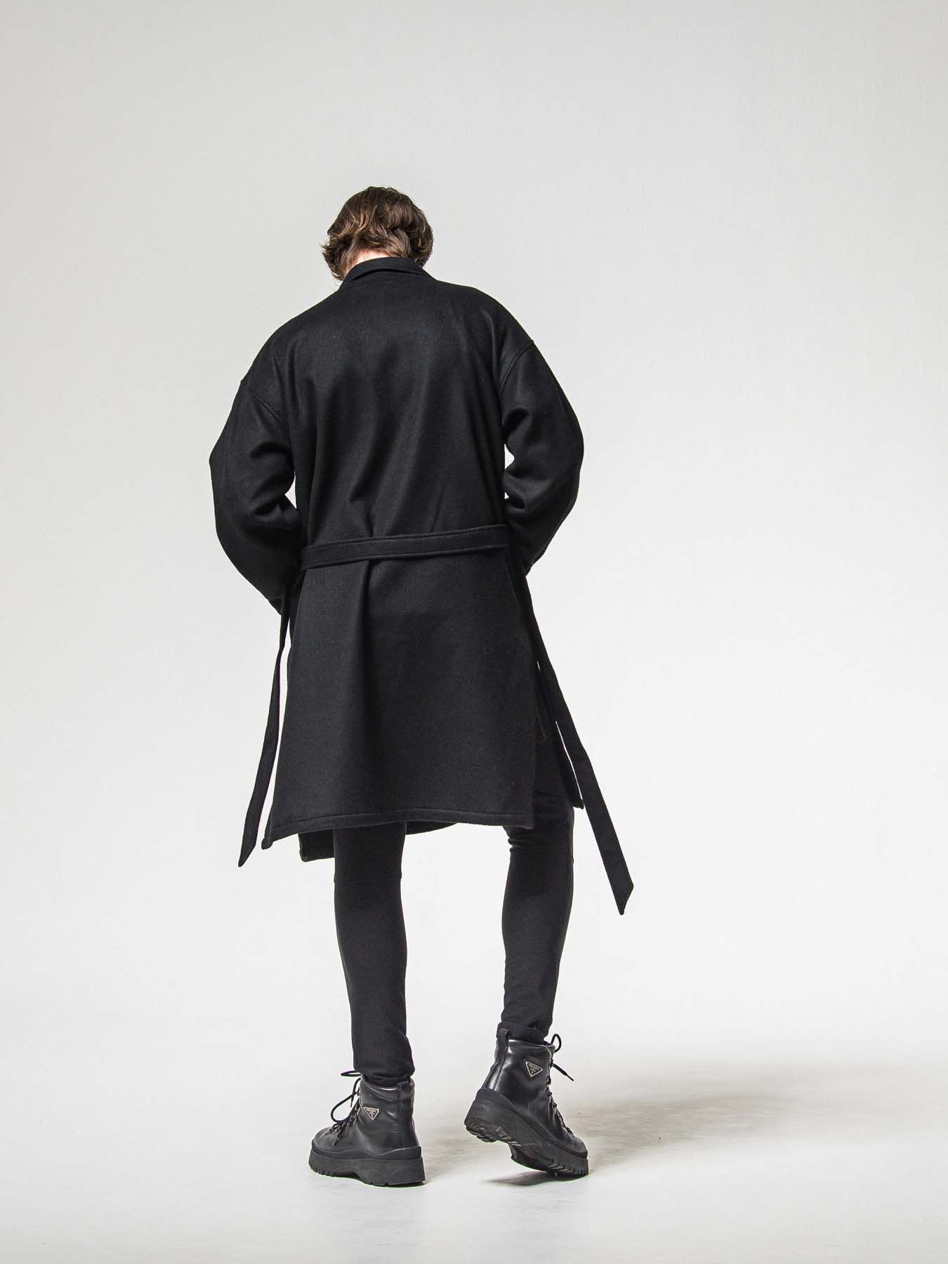 【予約品 】GOWN OVER COAT / ガウンオーバーコート / ブラック