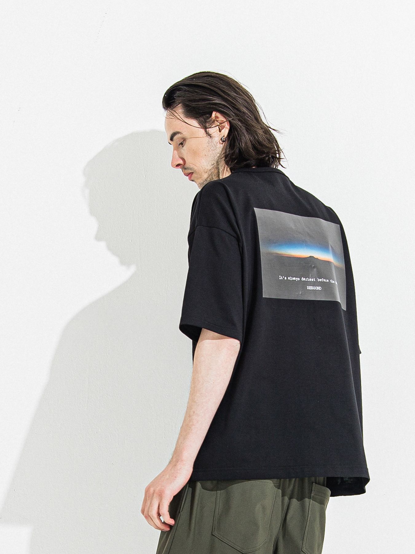 【予約品 】YOAKE PHOTO OVER TEE /  フォトオーバーサイズTシャツ / ブラック