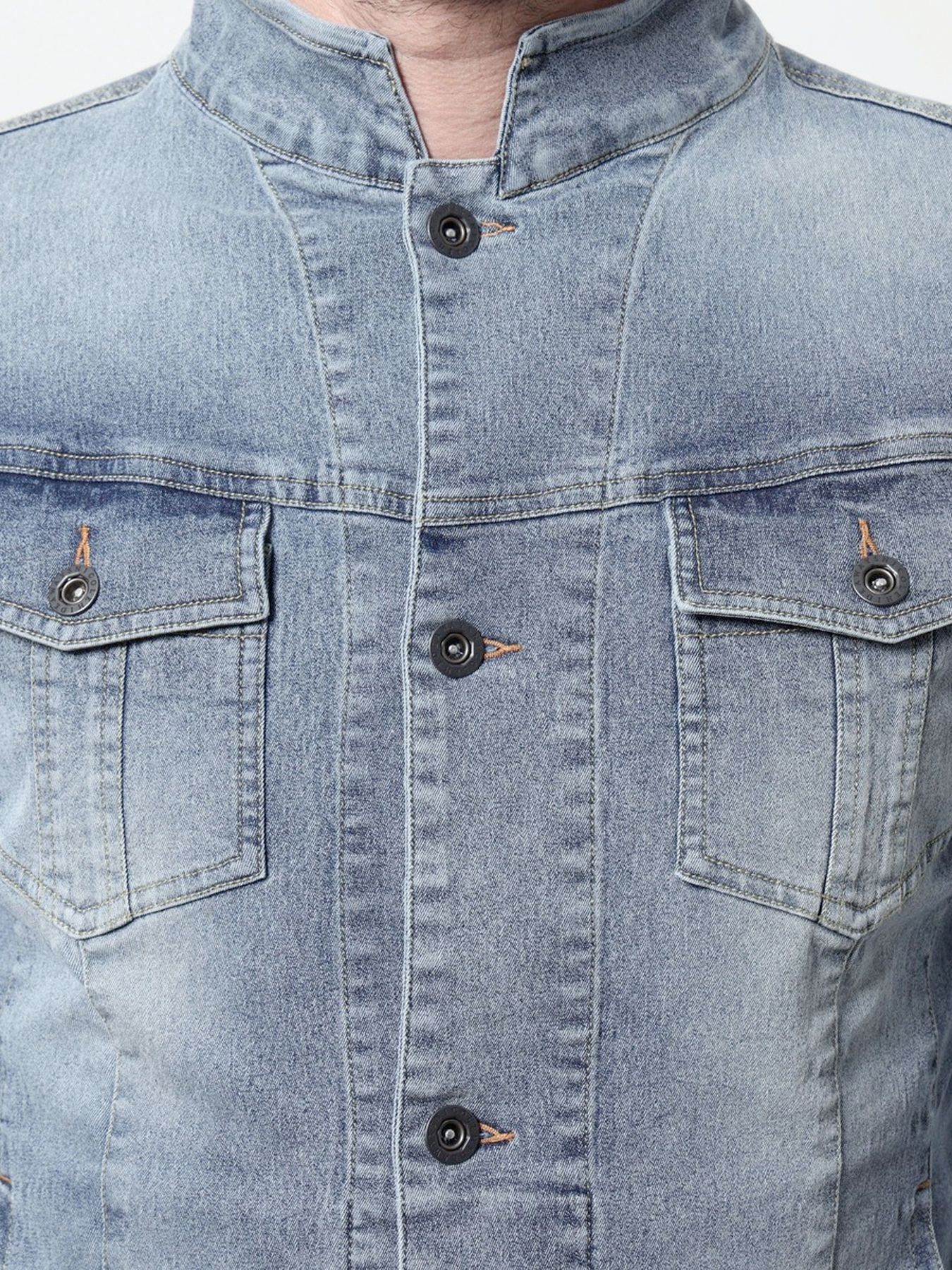 ライトオンスストレッチデニム7分袖Gジャン / ブルー【HIDEAWAYS NICOLE】