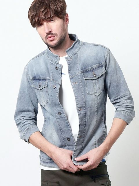 ライトオンスストレッチデニム7分袖Gジャン / ブルー【HIDEAWAYS NICOLE】