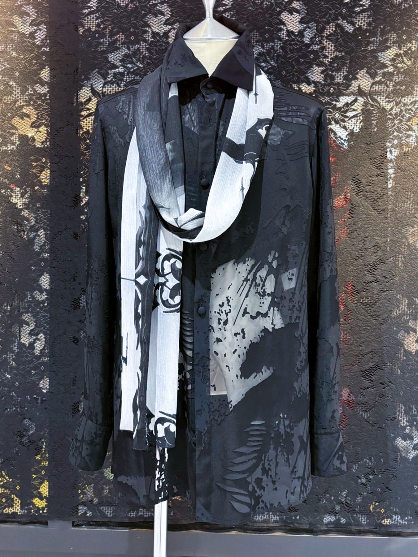 【予約品 1月4日(日) 締切】Stole / ストール / ブラック&グレー