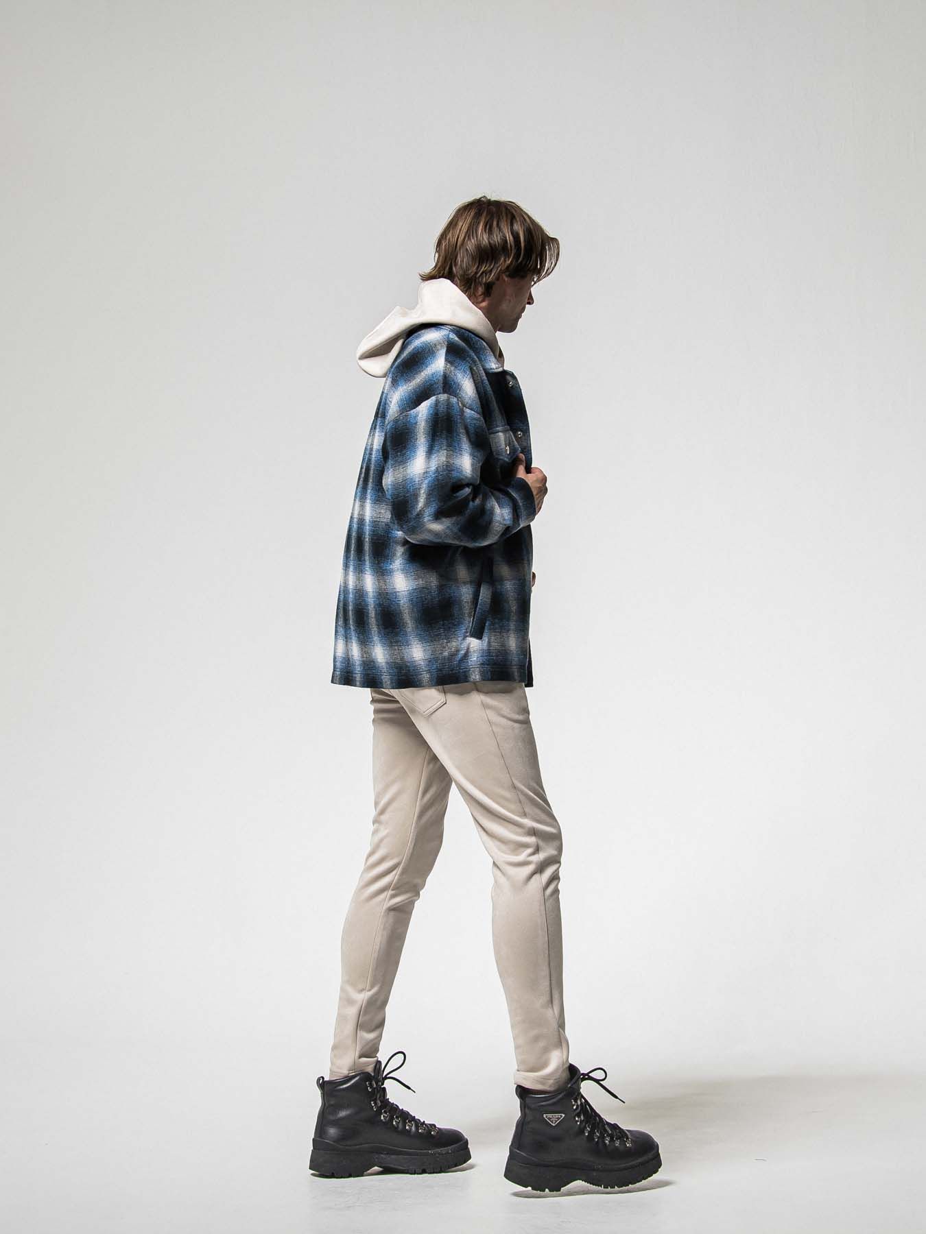 【予約品 8月31日(日) 締切】SUEDE LOOSE HOODIE / スウェード ルーズフーディ / グレージュ