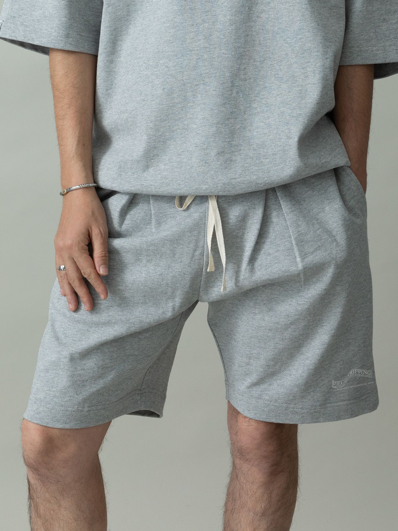 【予約品 2月1日(日) 締切】HEAVYJERSEY SHORTS wavy / イージーショーツ / 杢グレー