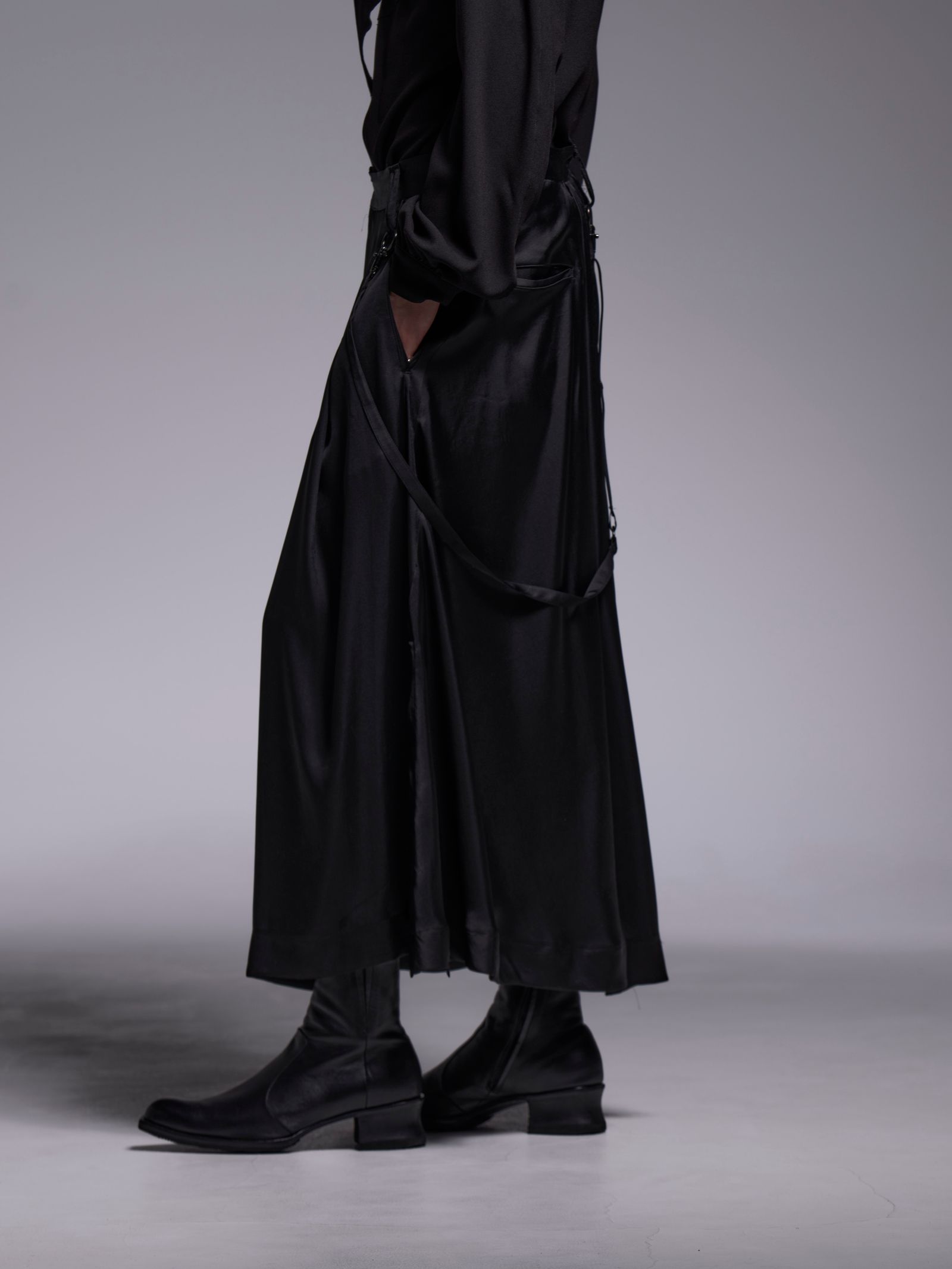 【予約品 1月4日(日) 締切】Skirt Suspender Slacks / スカート サスペンダースラックス / ブラック