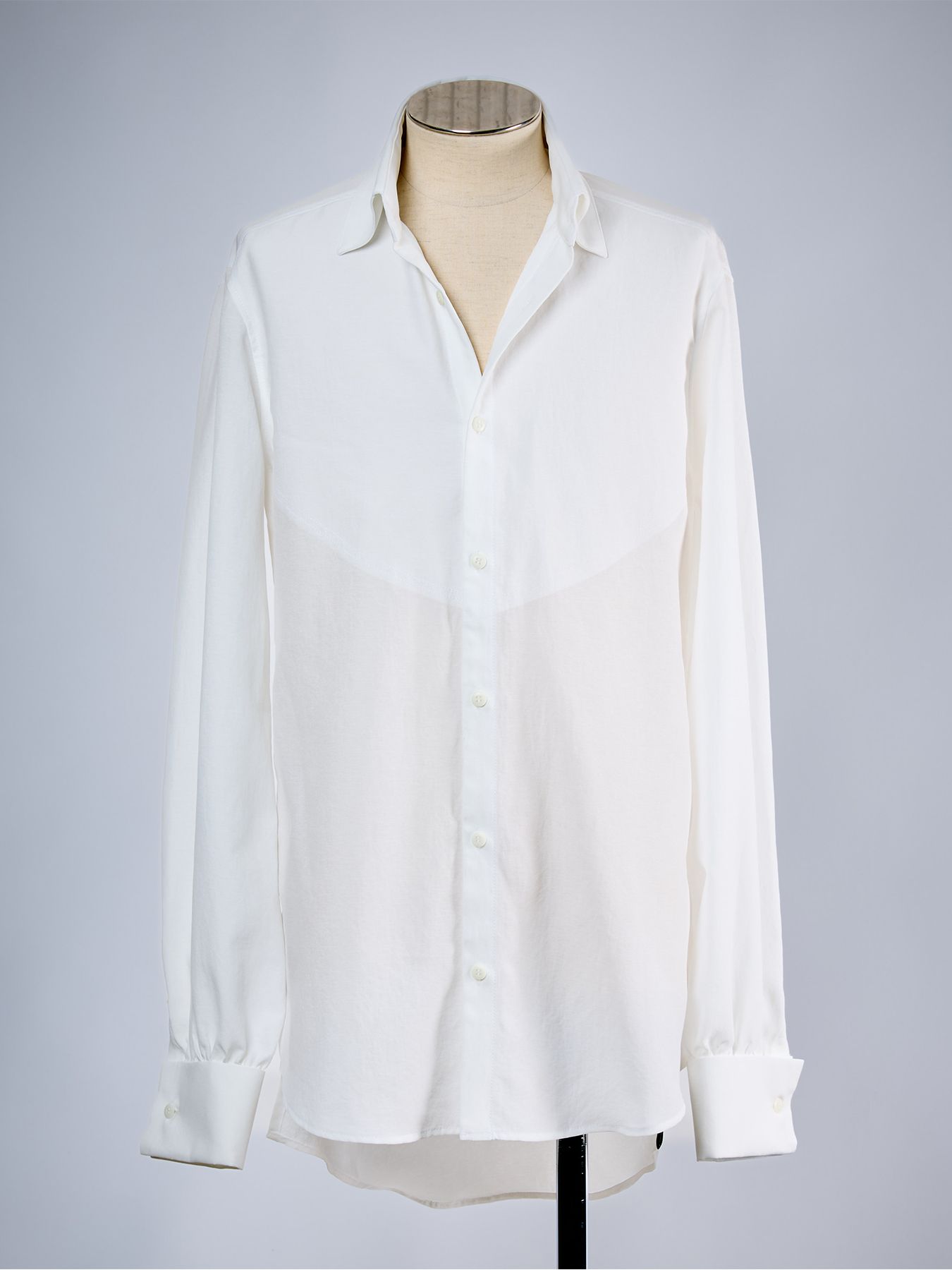 【予約品 10月26日(月) 締切】《Costume Line》Back Satin W-Cuffs Shirt / ダブルカフスシャツ / ホワイト