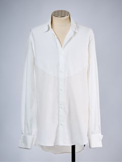 【予約品 10月26日(月) 締切】《Costume Line》Back Satin W-Cuffs Shirt / ダブルカフスシャツ / ホワイト