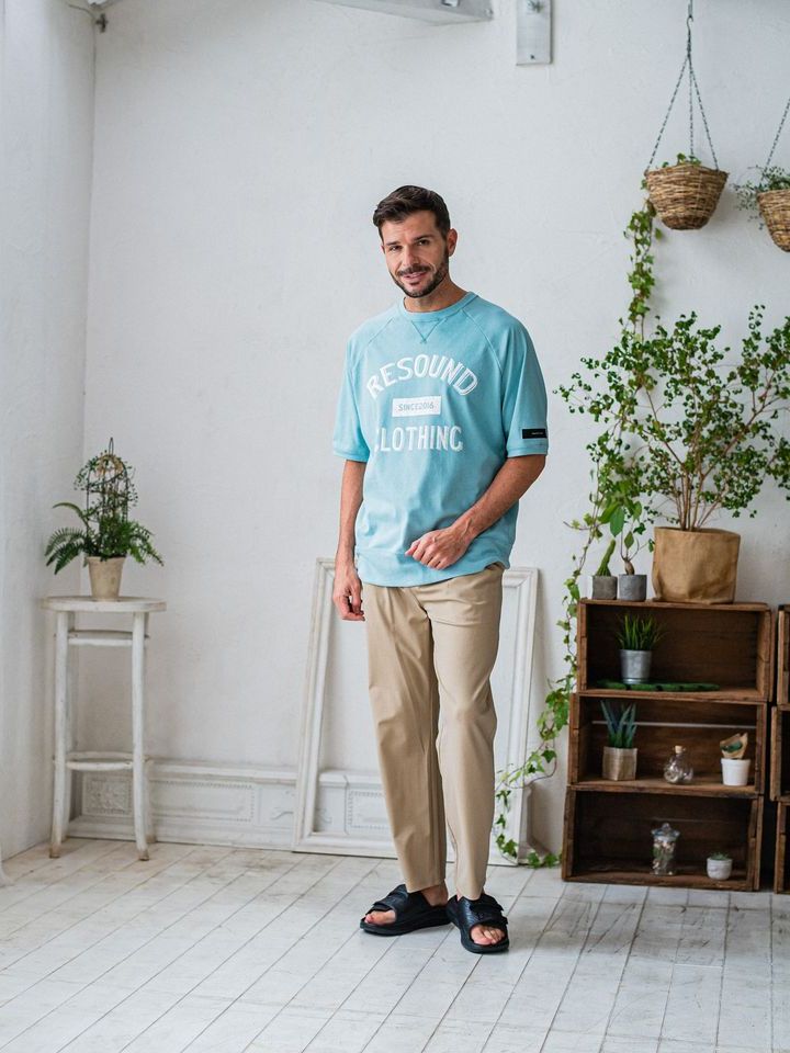 《予約品3月3日18：00締め》 college half sleave / ハーフスリーブT / アクア