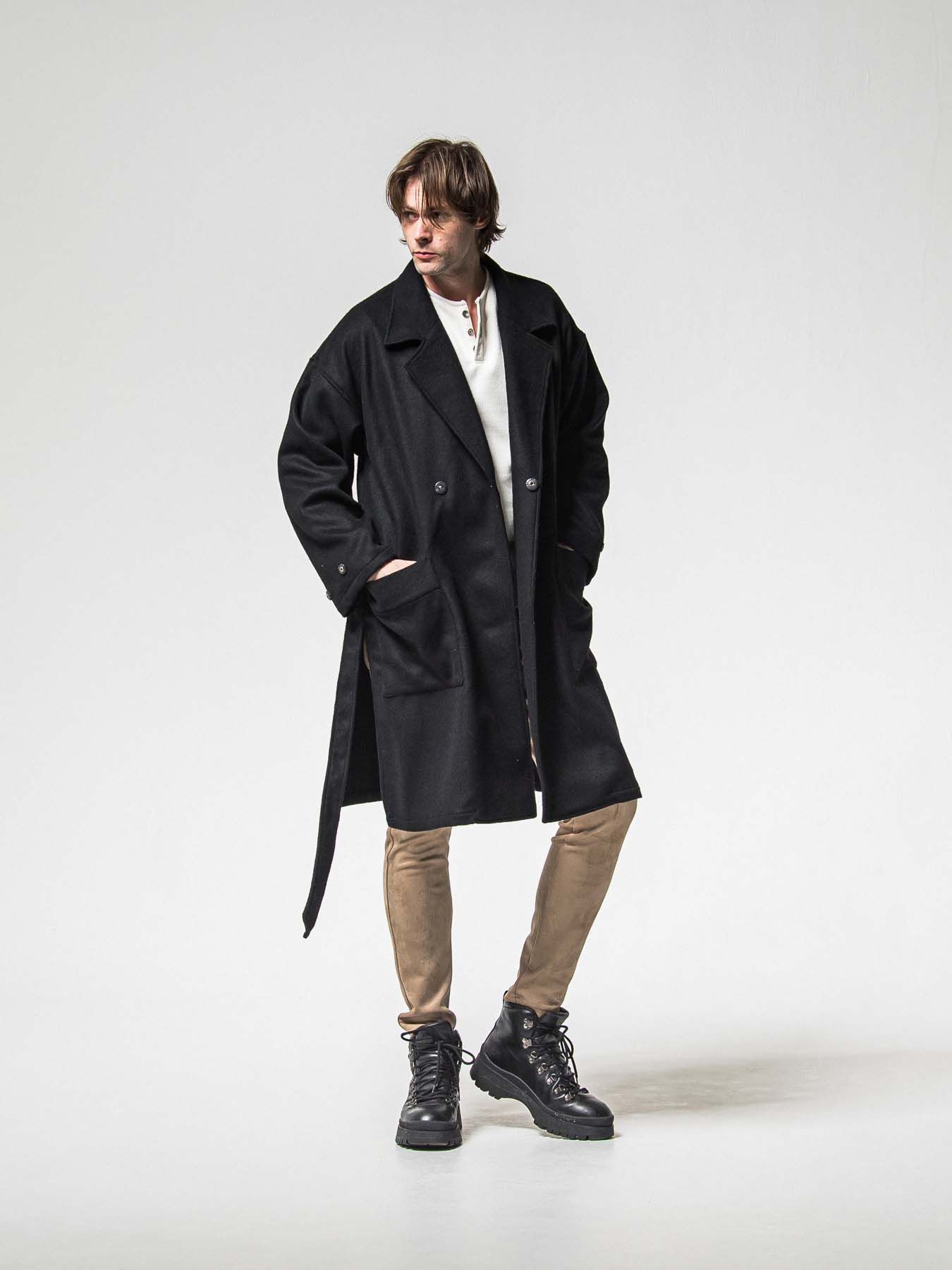 【予約品 8月31日(日) 締切】VELOURS FLEECE THERMAL HENRY / ベロアフリース サーマル ヘンリーネック / ホワイト