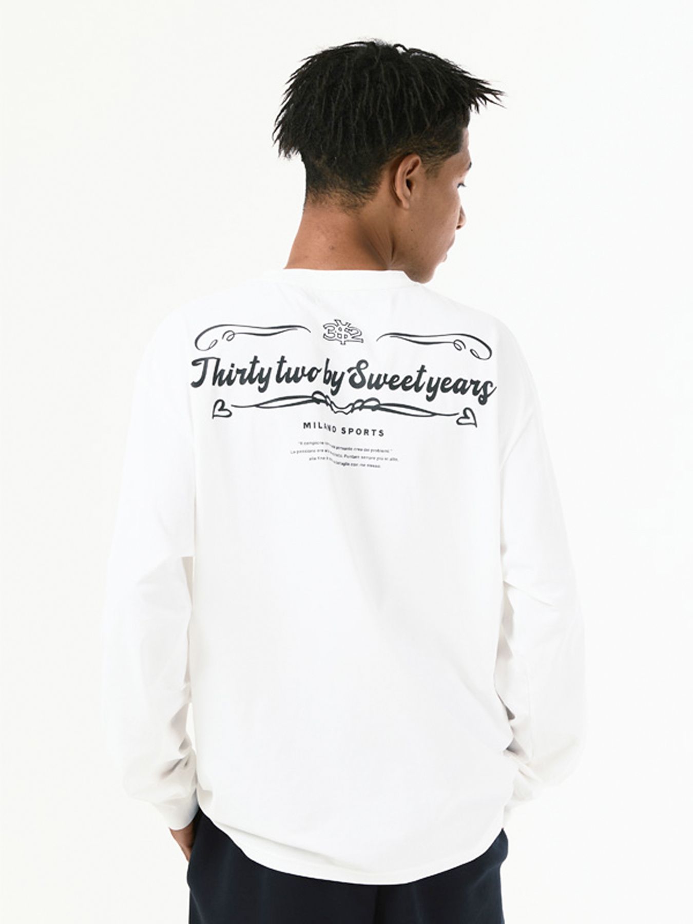 BIG PRINT L/S TEE / ビッグプリント 長袖Tシャツ / ブラック 【SY32 by SWEET YEARS】